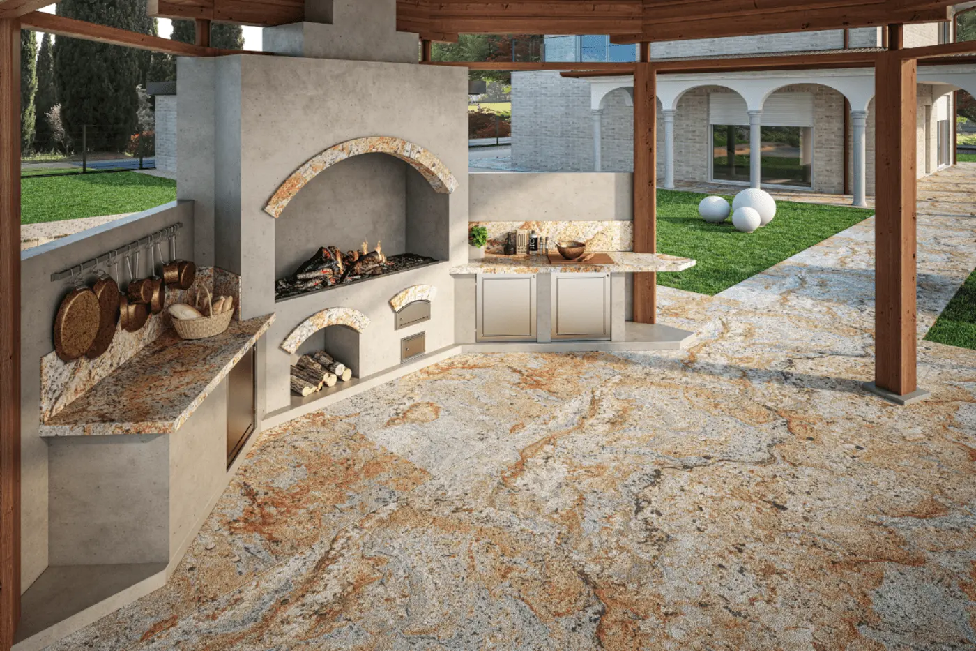 African Canyon stone in a rendering of a room