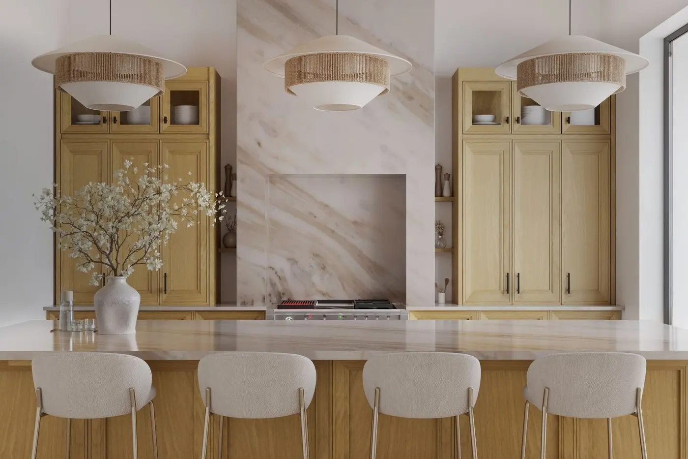 Caramel Bianco stone in a room
