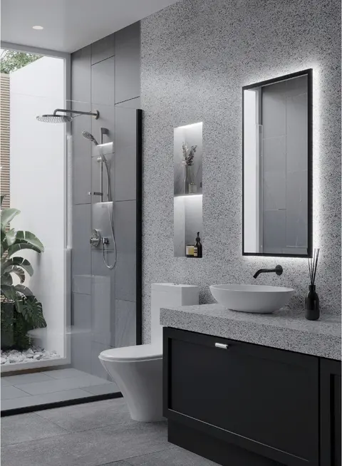Gili White stone in a rendering of a room