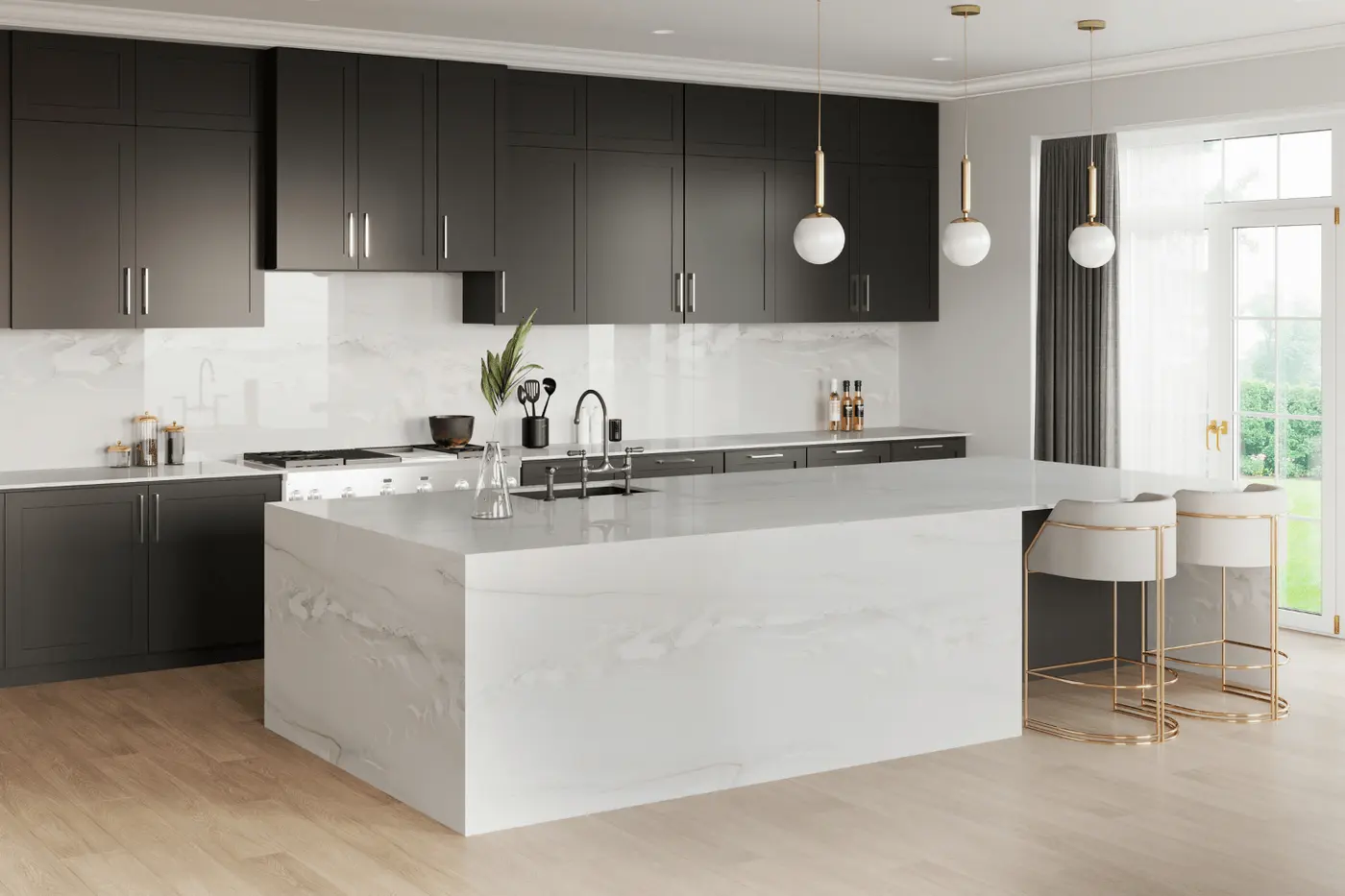 Mont Blanc stone in a rendering of a room