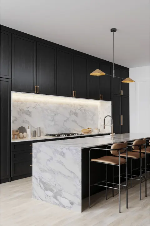 Super White stone in a rendering of a room