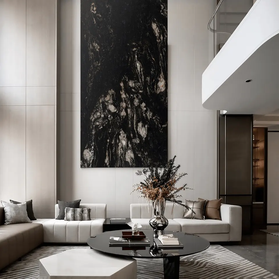 Titanium stone in a rendering of a room