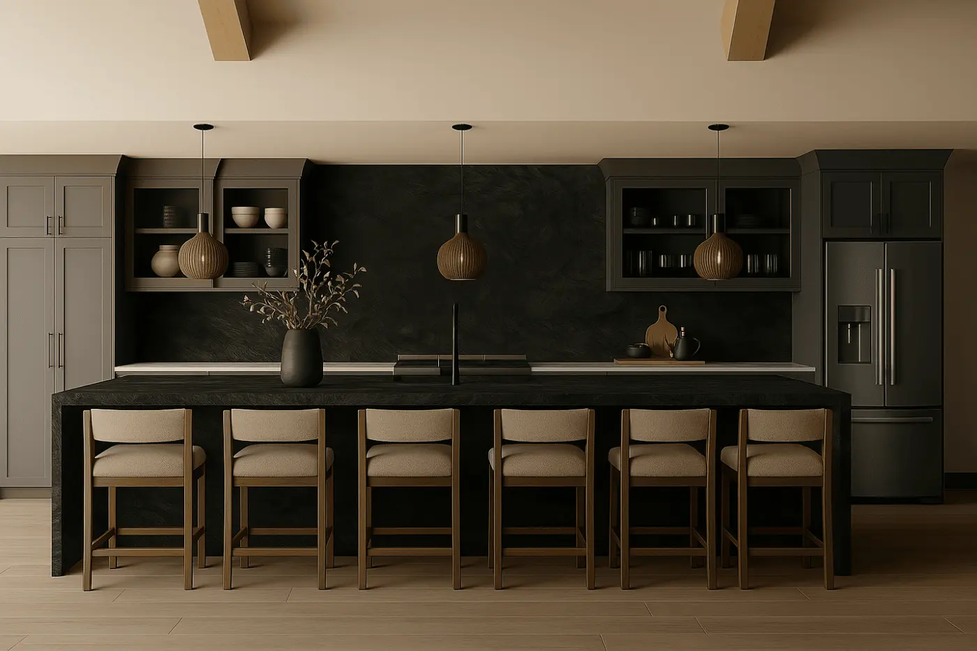 Vogue Black stone in a rendering of a room