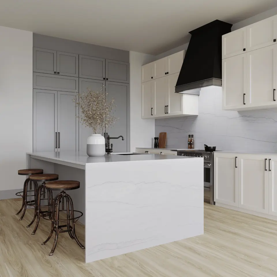 Yosemite Falls stone in a rendering of a room