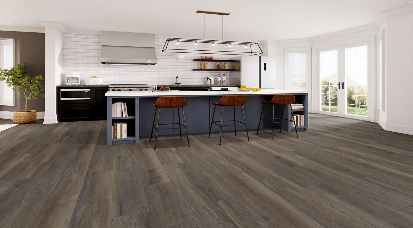 Black Spruce floor in a rendering of a room