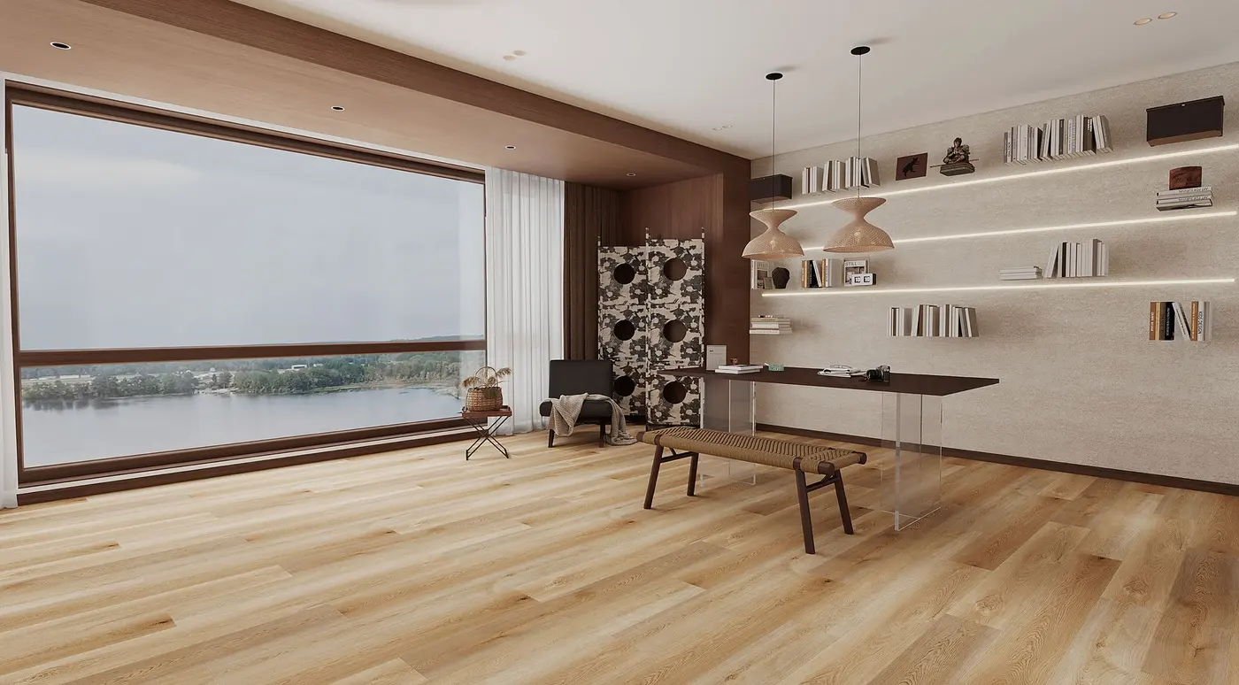 Buttercup floor in a rendering of a room