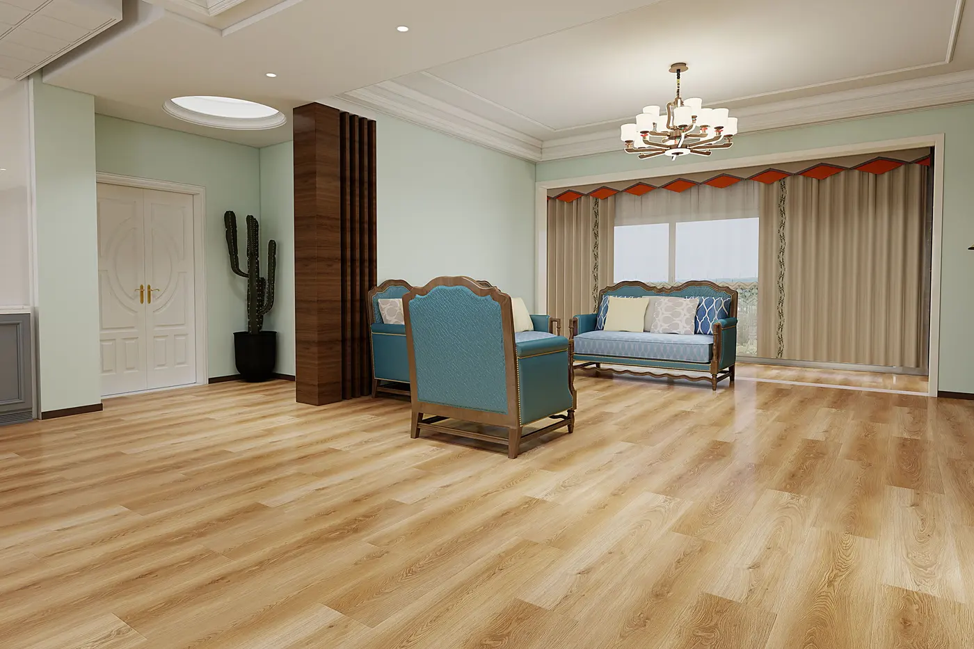 Clay Tan floor in a rendering of a room