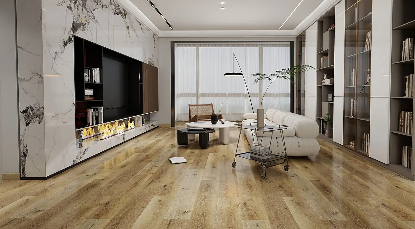 Date Palm floor in a rendering of a room