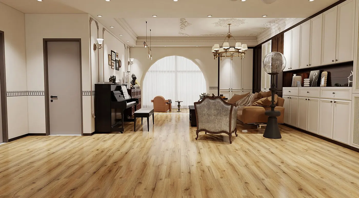 Goldenrod floor in a rendering of a room