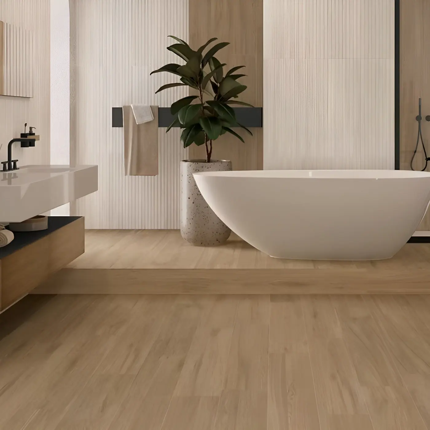 Alcaniz caramel tile in a rendering of a room