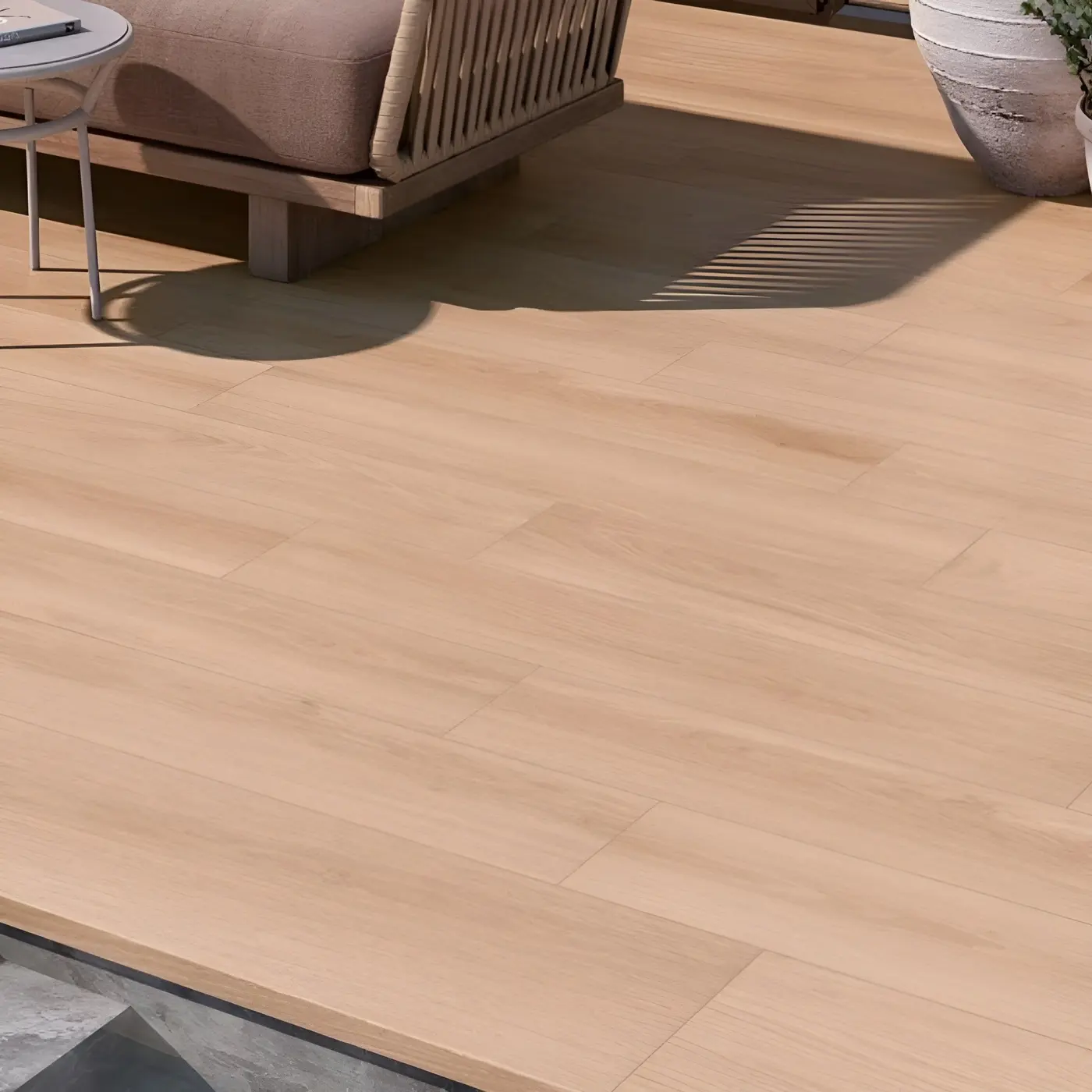 Carenas beige tile in a rendering of a room