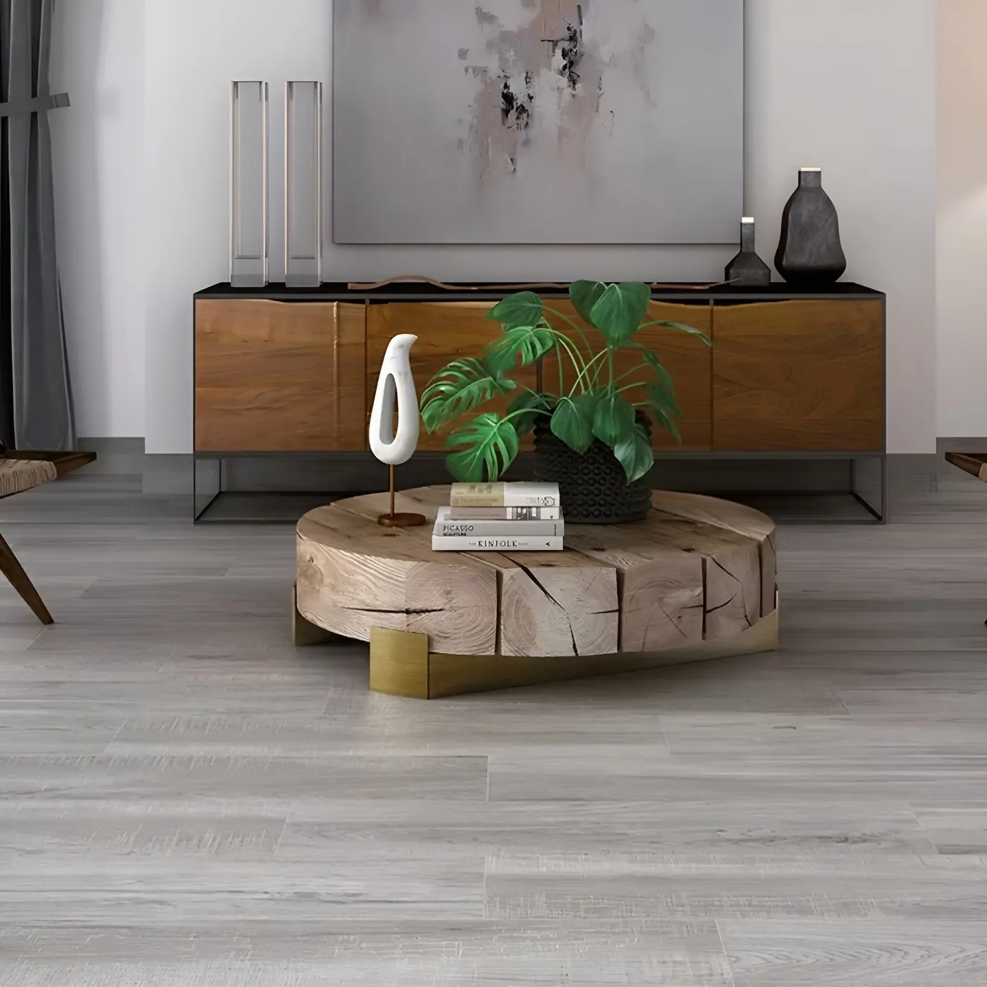 Palencia greige tile in a rendering of a room