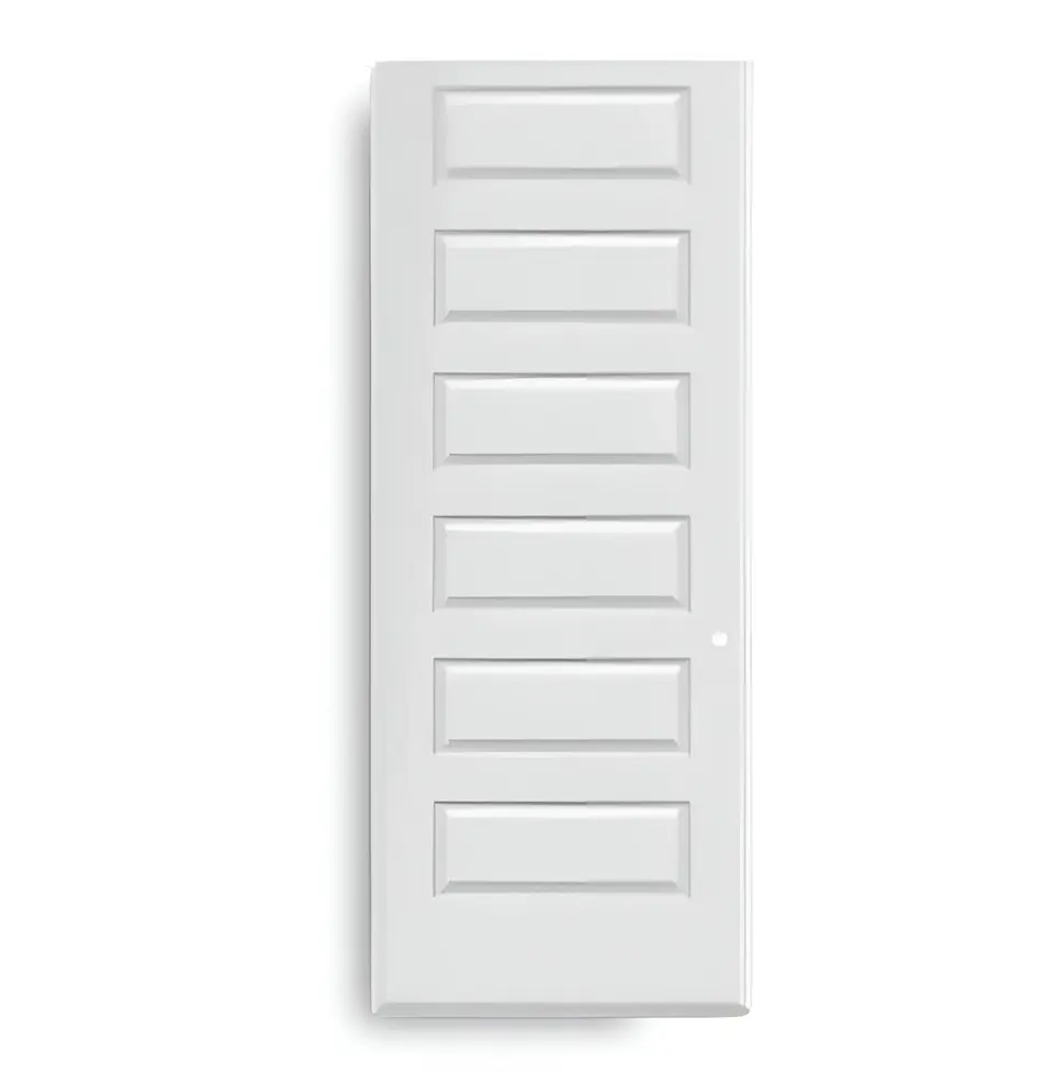 6-panel prehung door, hollow core, shown as a flat sample