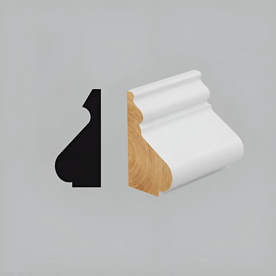 Base cap, 1 3/8", unfinished solid wood, shown as a flat sample