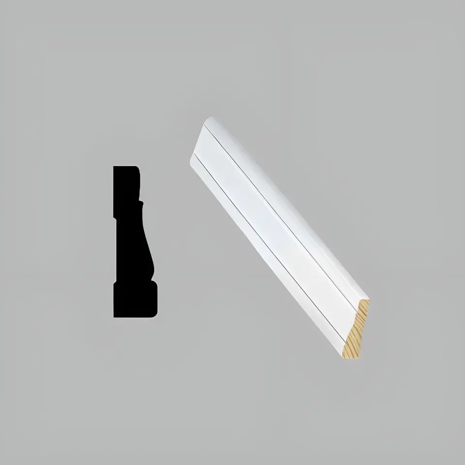 Casing, 2 1/4", unfinished pine, shown as a flat sample
