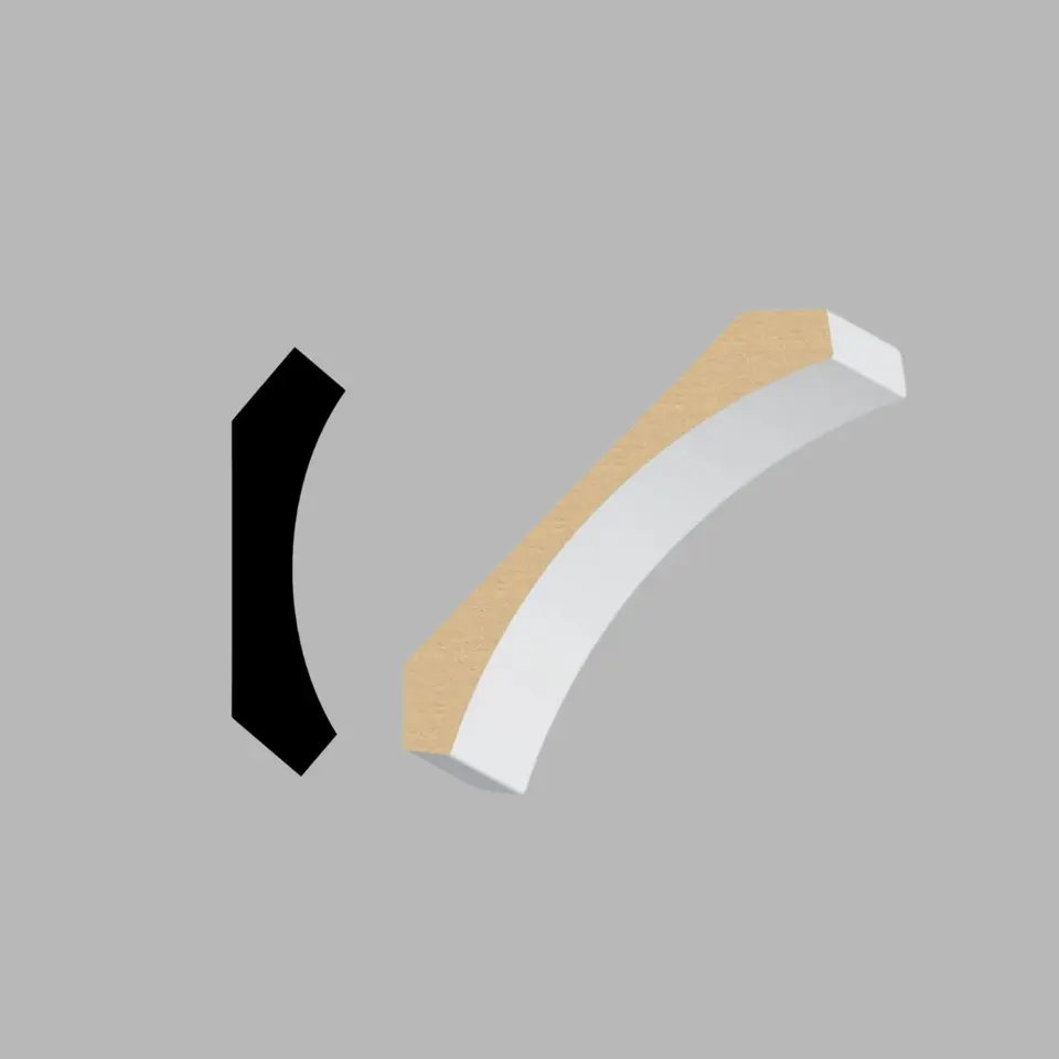 Crown, 4 1/4", unfinished pine, shown as a flat sample