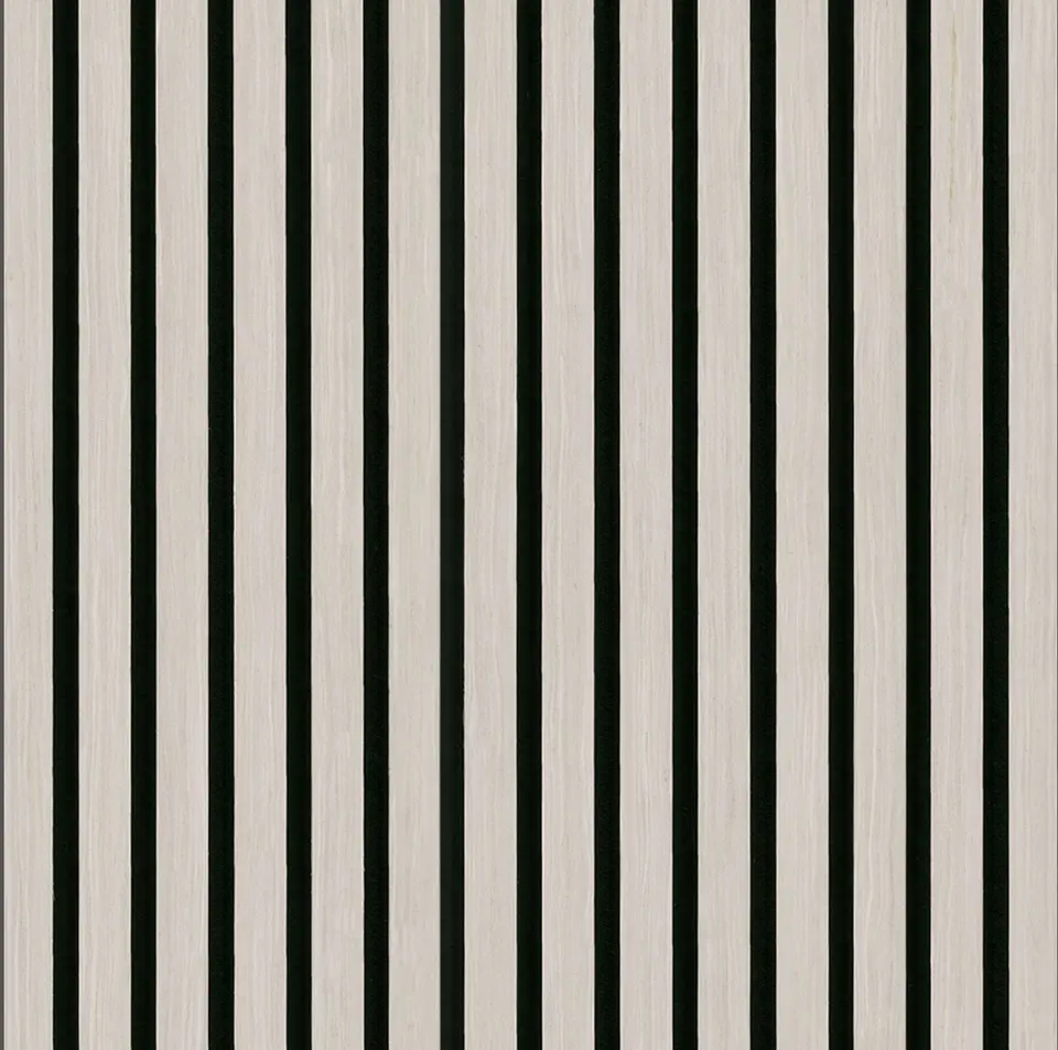 Fog acoustic wood slat panels, shown as a flat sample