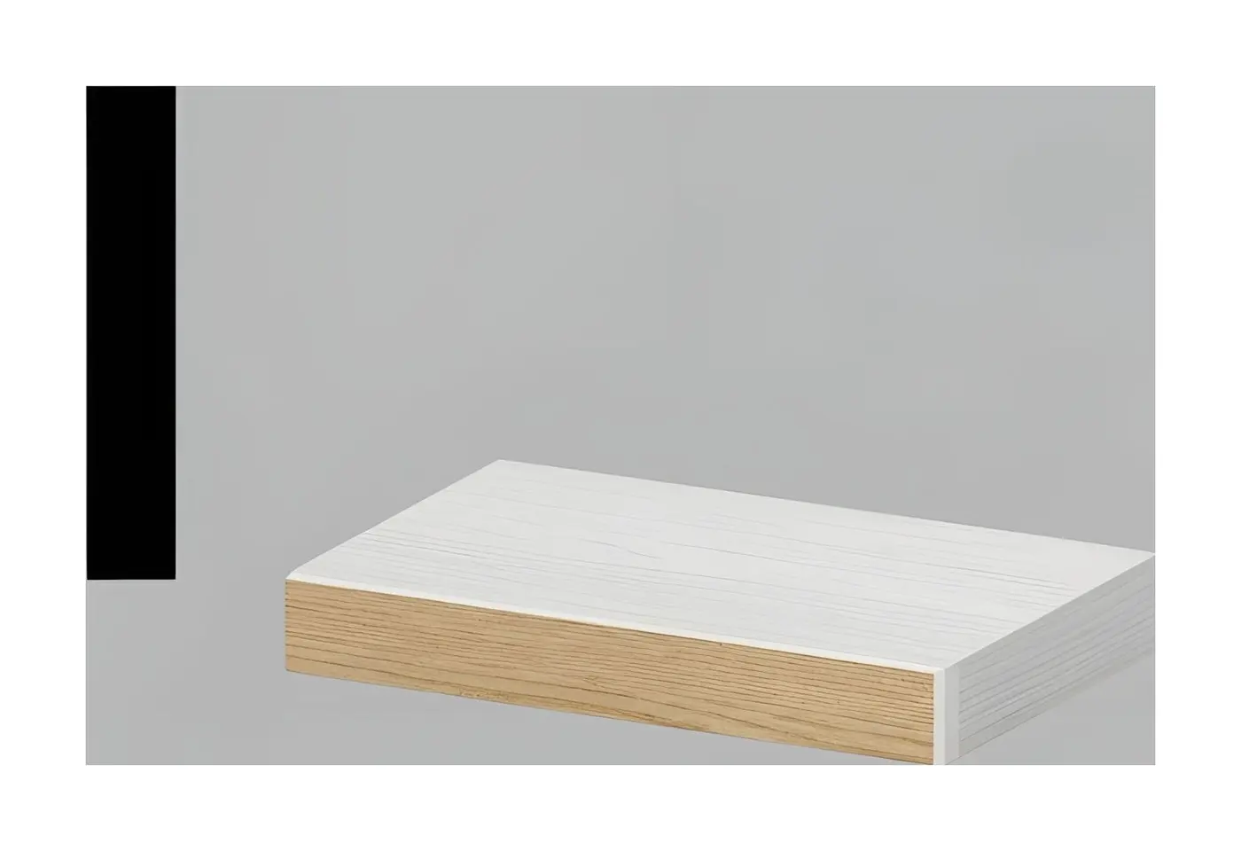 Flat baseboard, 5 1/2", primed MDF, shown as a flat sample